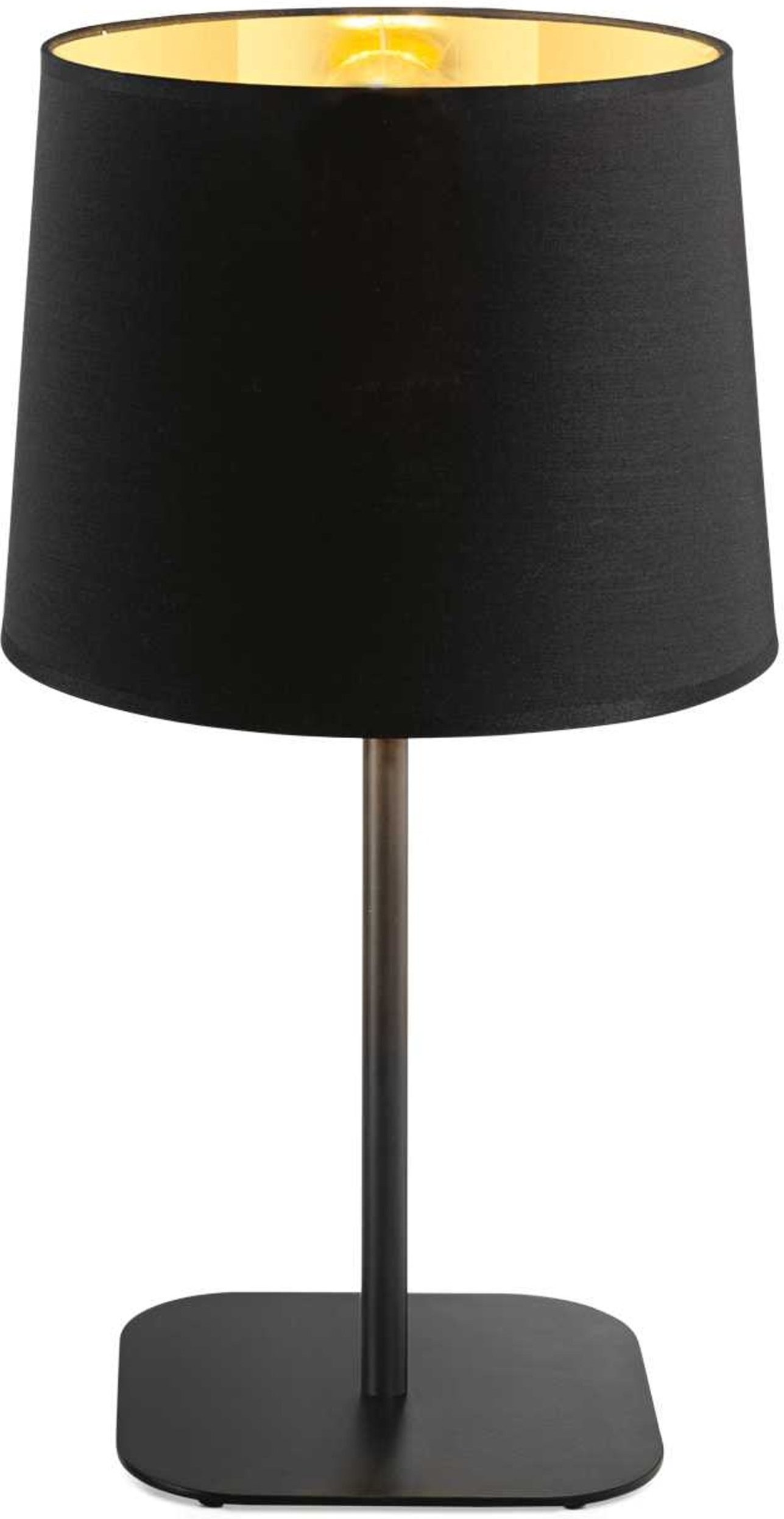 Bordlampe Ideal Lux Nordik i Matsort med Gylden Skærm