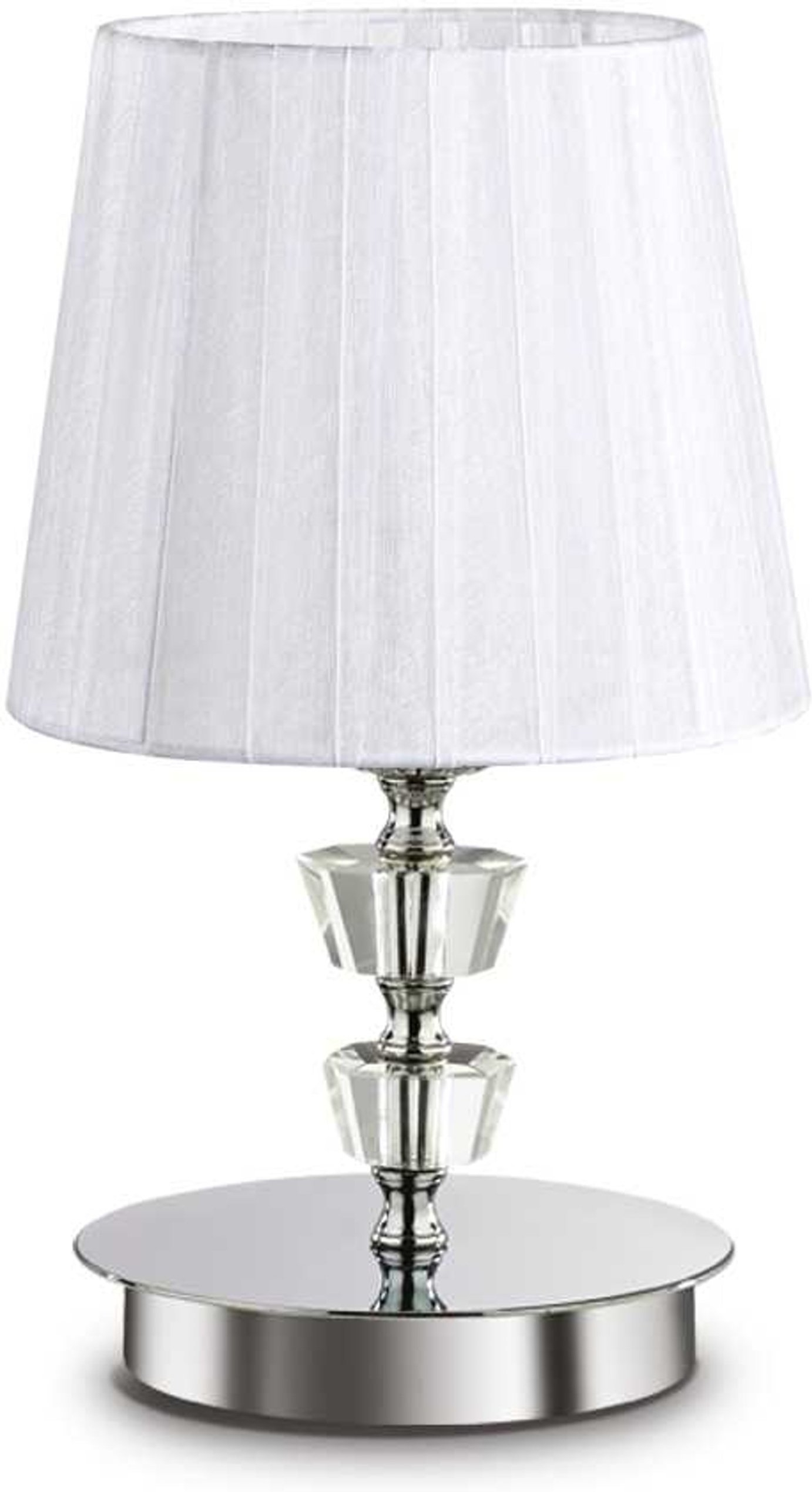 Elegant Hvid Metal og Glas Bordlampe fra Ideal Lux