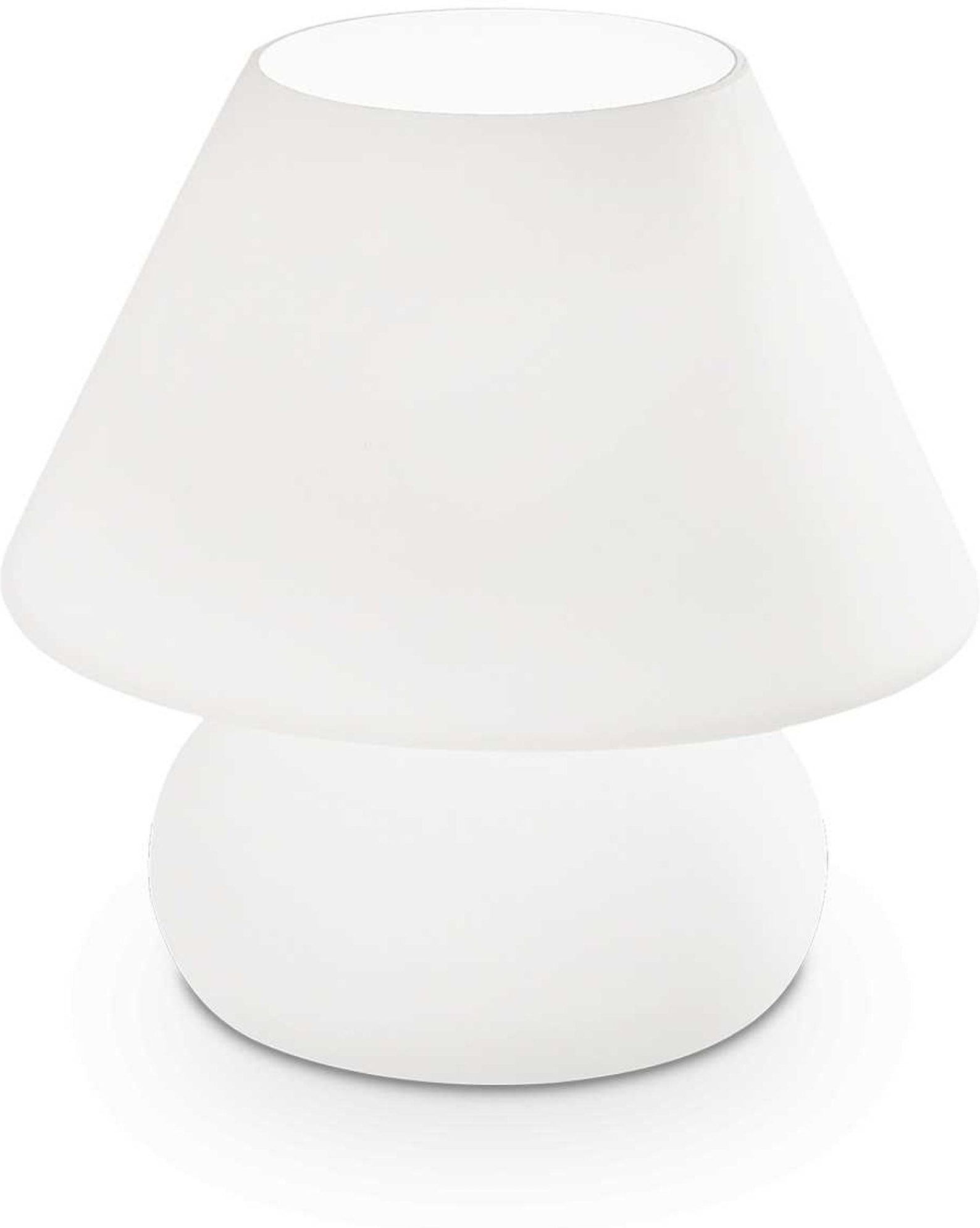 Elegant bordlampe i hvid glas fra Ideal Lux Prato