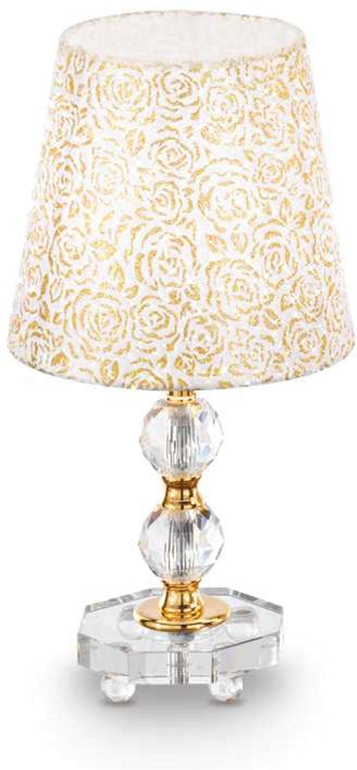 Elegant Bordlampe i Guld og Krystal fra Ideal Lux