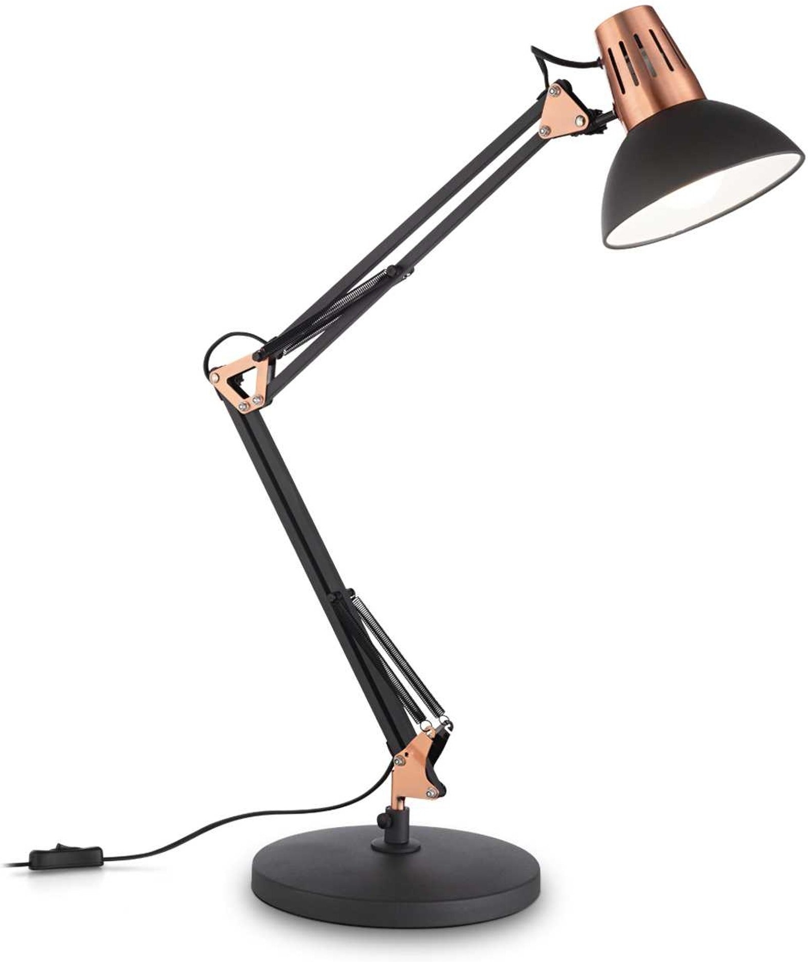 Justérbar Bordlampe i Matsort og Messing fra Ideal Lux