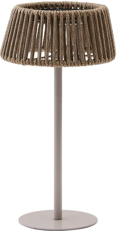 Bordlampe Kave Home Aldet   Genopladelig Led-bordlampe Med Solcelle  Ip44  Lysegrå ø16    H30 Cm