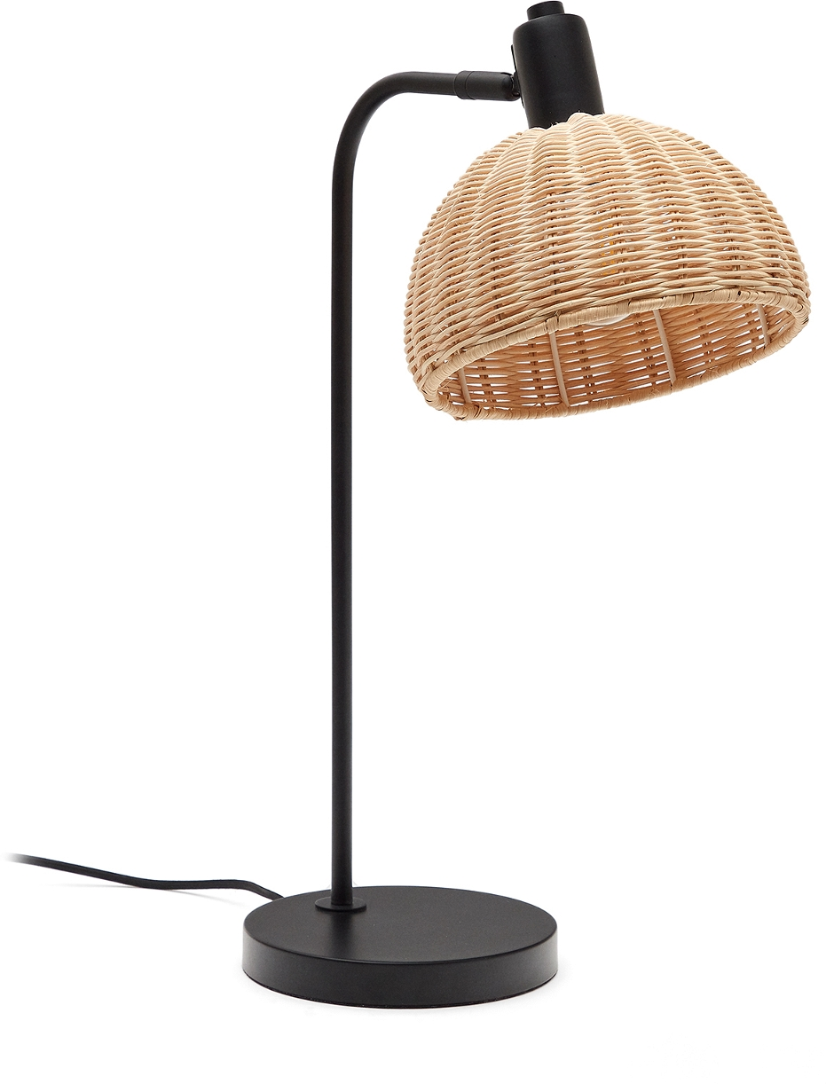 Bordlampe Kave Home Damila i Håndflettet Rattan på Metalstel
