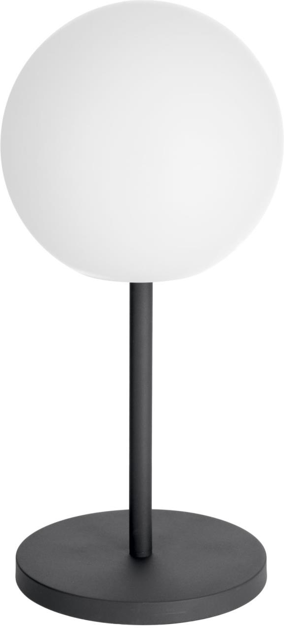 Bordlampe Kave Home Dinesh Led Nordisk Moderne ø30ã 64 Cm Sort Metalfod Med Hvid Skærm