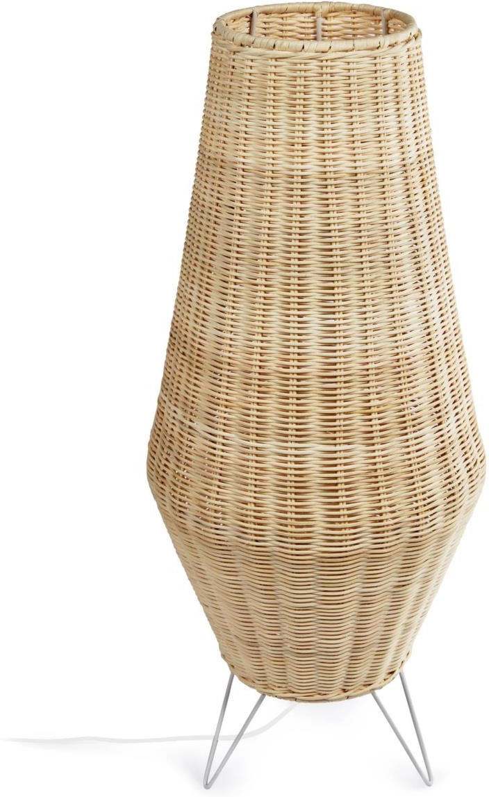 Bordlampe Kave Home Kamaria Håndvævet Rattan Og Metal  Rustik Kolonial Stil  ø30 Cm H70 Cm  Natur