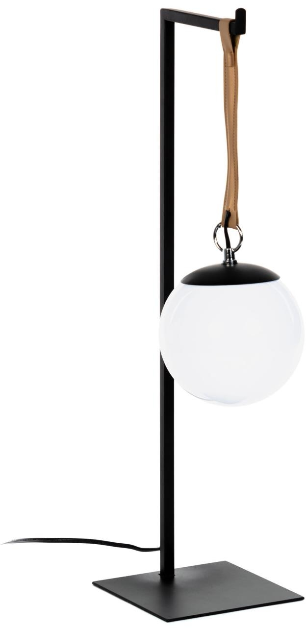 Bordlampe Kave Home Kenley Sort Metal Akryl Globus Moderne Nordisk Design H60ã B14ã L20 Cm