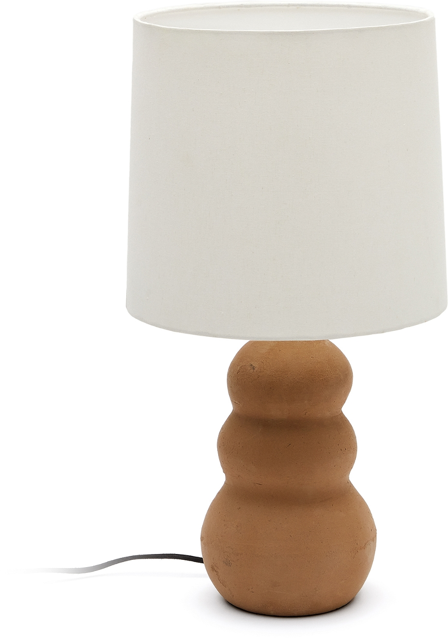 Elegant Madsen Bordlampe i Terrakotta med Hvid Skærm