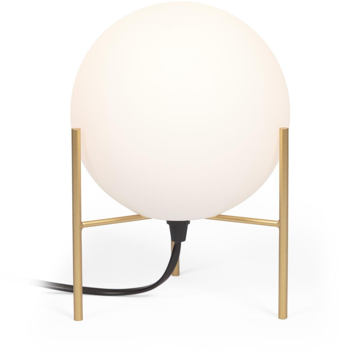 Bordlampe Kave Home Seina   Messing Og Frostet Glas Guld Hvid H22xø15 Cm