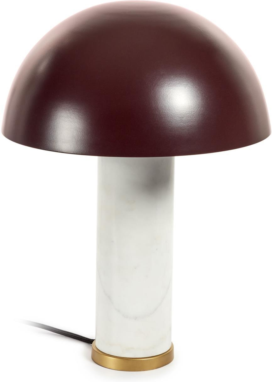 Bordlampe Kave Home Zorione   Hvid Marmor Og Brunmalet Metal