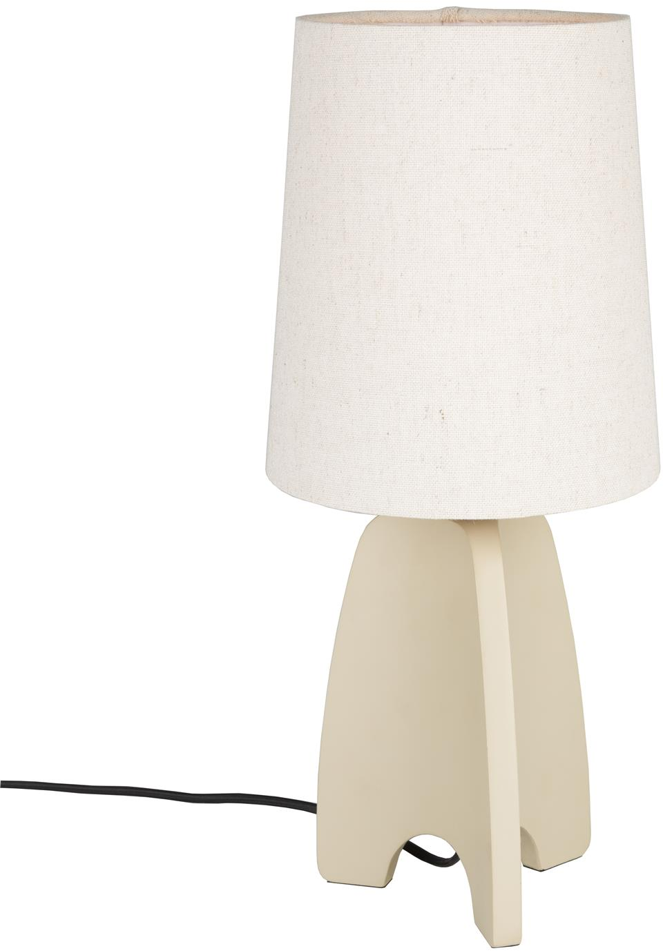 Bordlampe Zuiver Saba Asymmetrisk Perlemor Med Betonbase Og Linned Skærm ø20   H45 Cm
