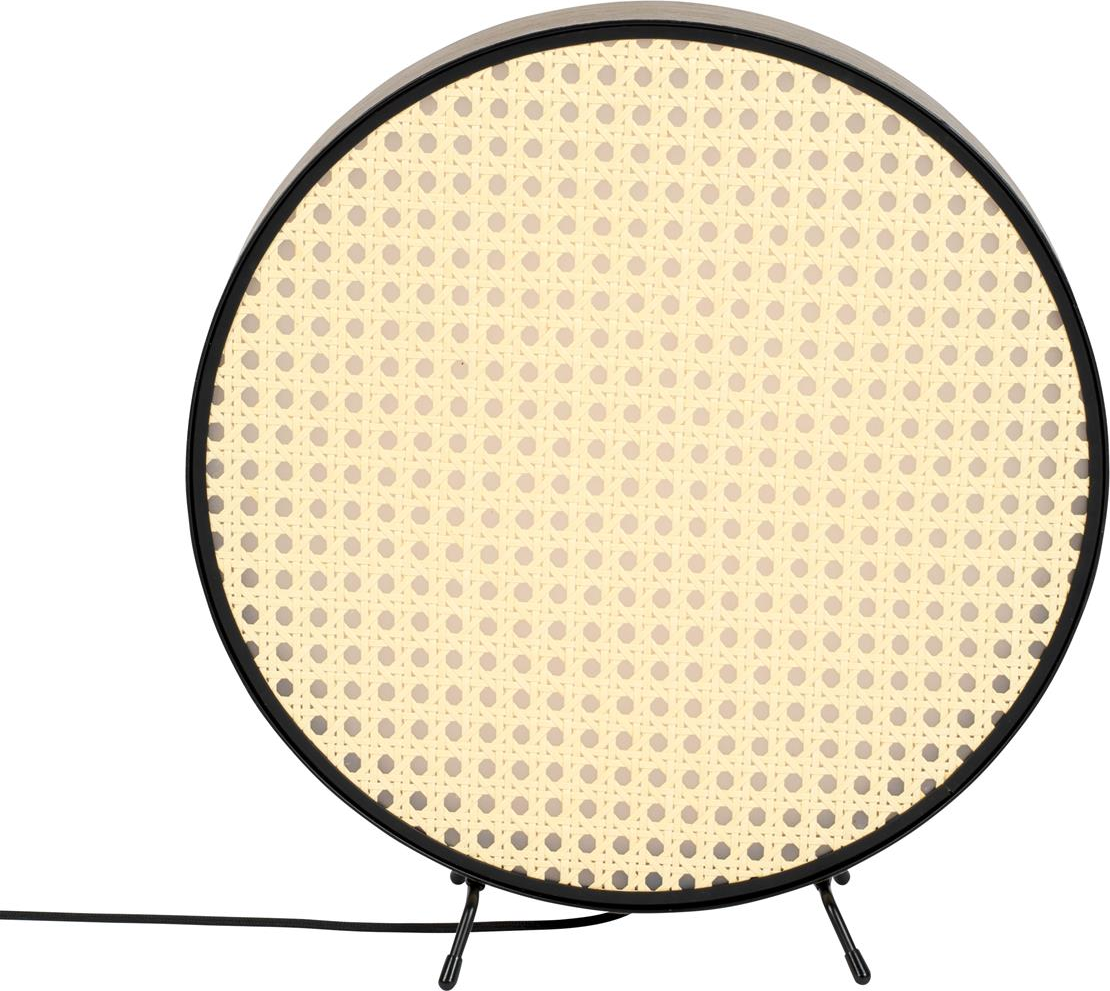 Bordlampe Zuiver Sien   Træ Med Rattan Skærm Beige
