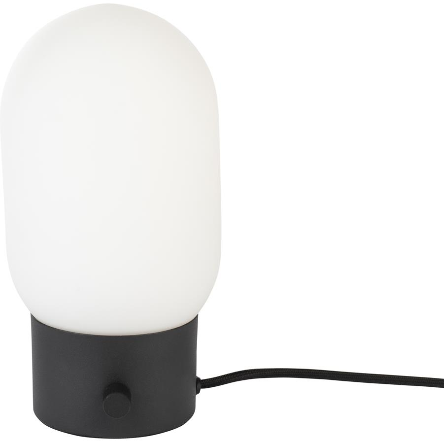 Dæmpbar bordlampe med USB-porte i askegrå design