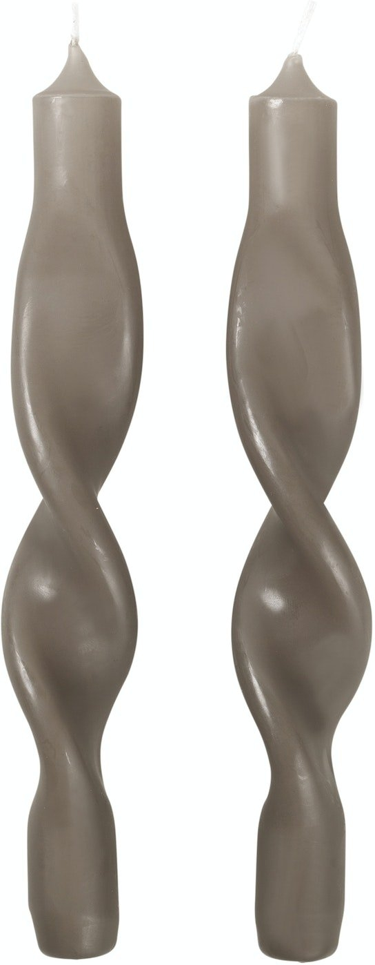 Broste Copenhagen Twist Stearinlys 4x23 cm – Grå Elegance