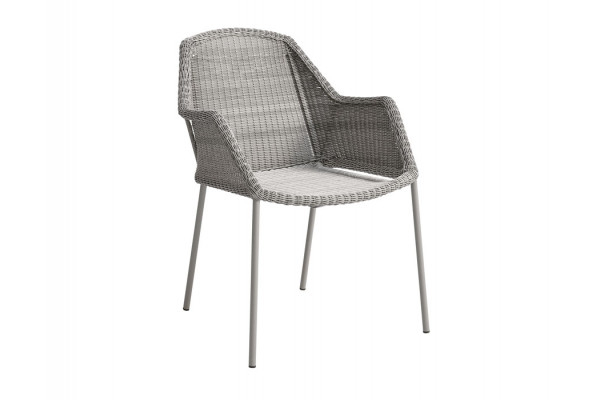 Cane-line Breeze Stabelstol   Armlæn Taupe