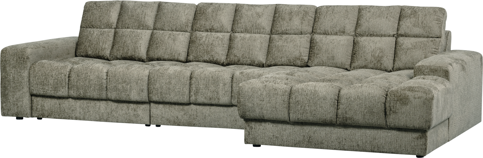 Elegant Højrevendt Chaiselong Sofa i Frost Velour