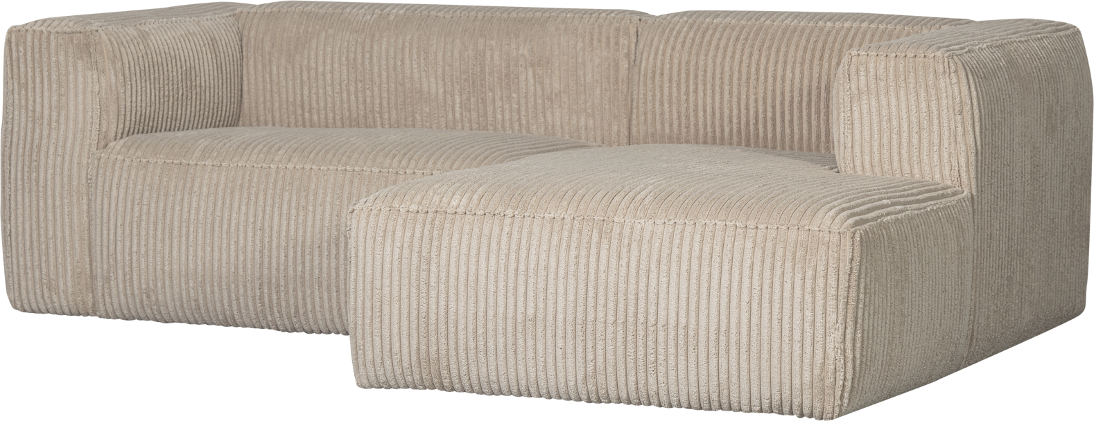 Chaiselong Loungesofa Woood Bean Travertin Fløjl Højrevendt 254x178 Cm