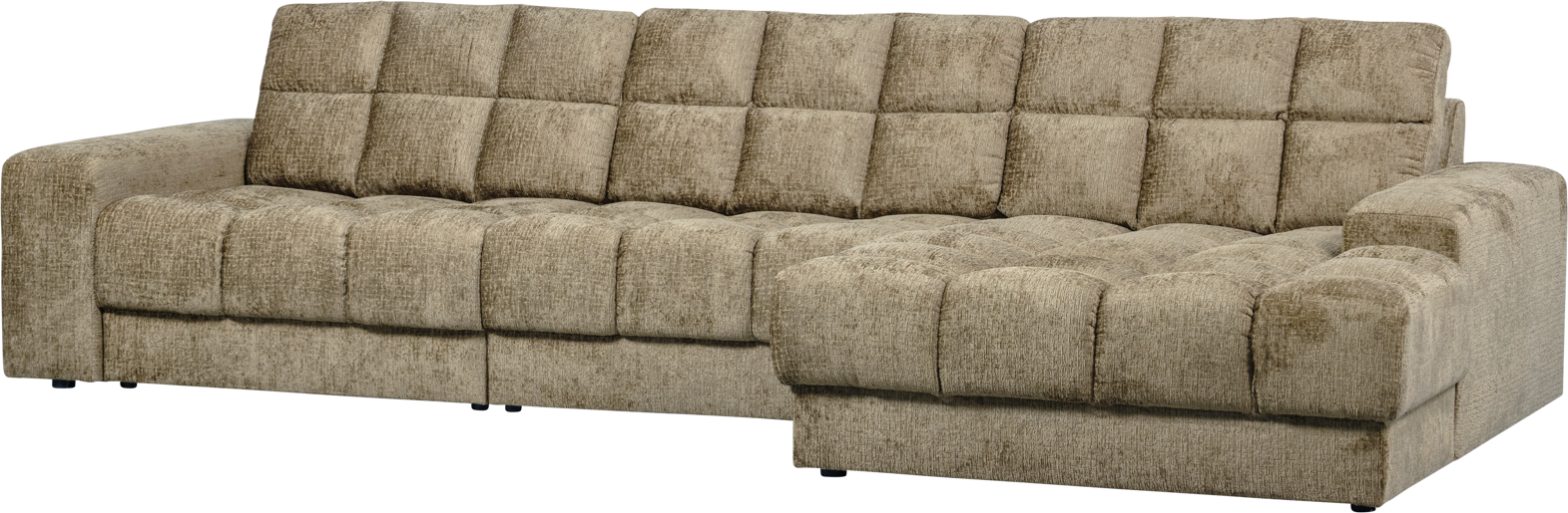 Chaiselong Loungesofa i Lysegrå Velour fra WOOOD
