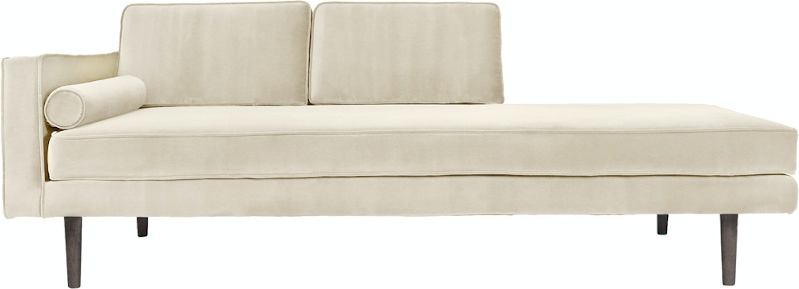 Chaiselong Sofa i Hvid Velour fra Broste Copenhagen