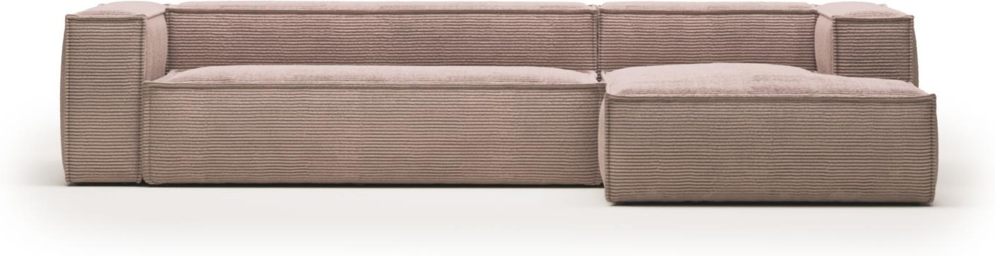 Chaiselong Sofa Kave Home Blok i Lyserød Corduroy