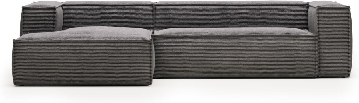Elegant Venstrevendt Grå Fløjl Chaiselong Sofa til Stuen