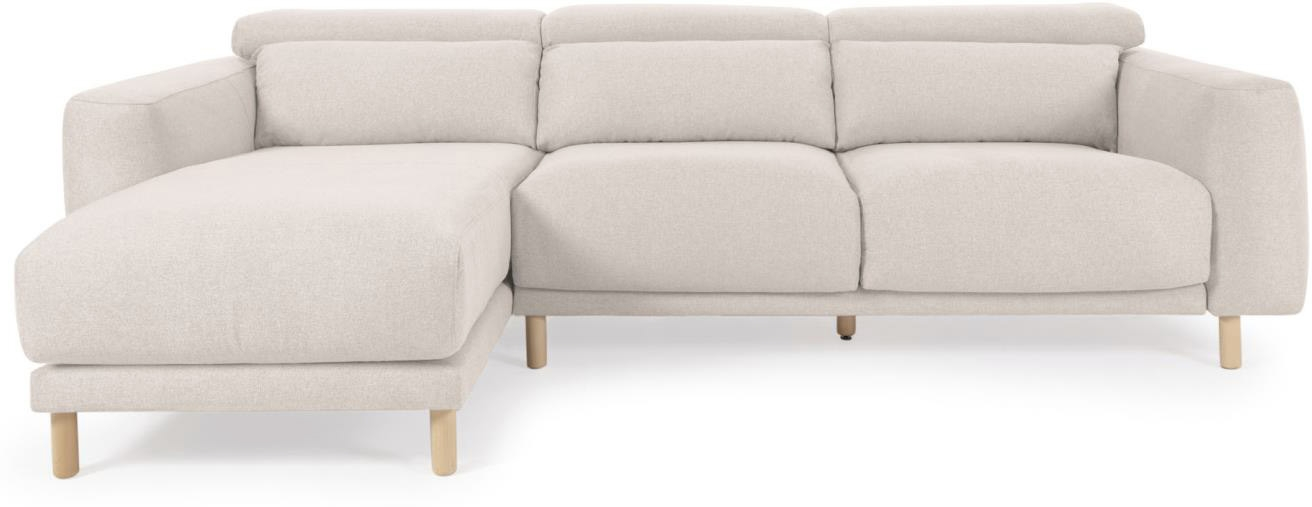Chaiselong Sofa Kave Home Singa Venstrevendt Råhvid 296 cm