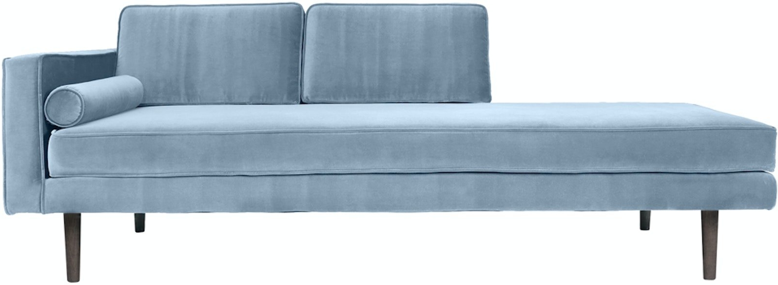 Chaiselong Sofa i Blå Velour fra Broste Copenhagen