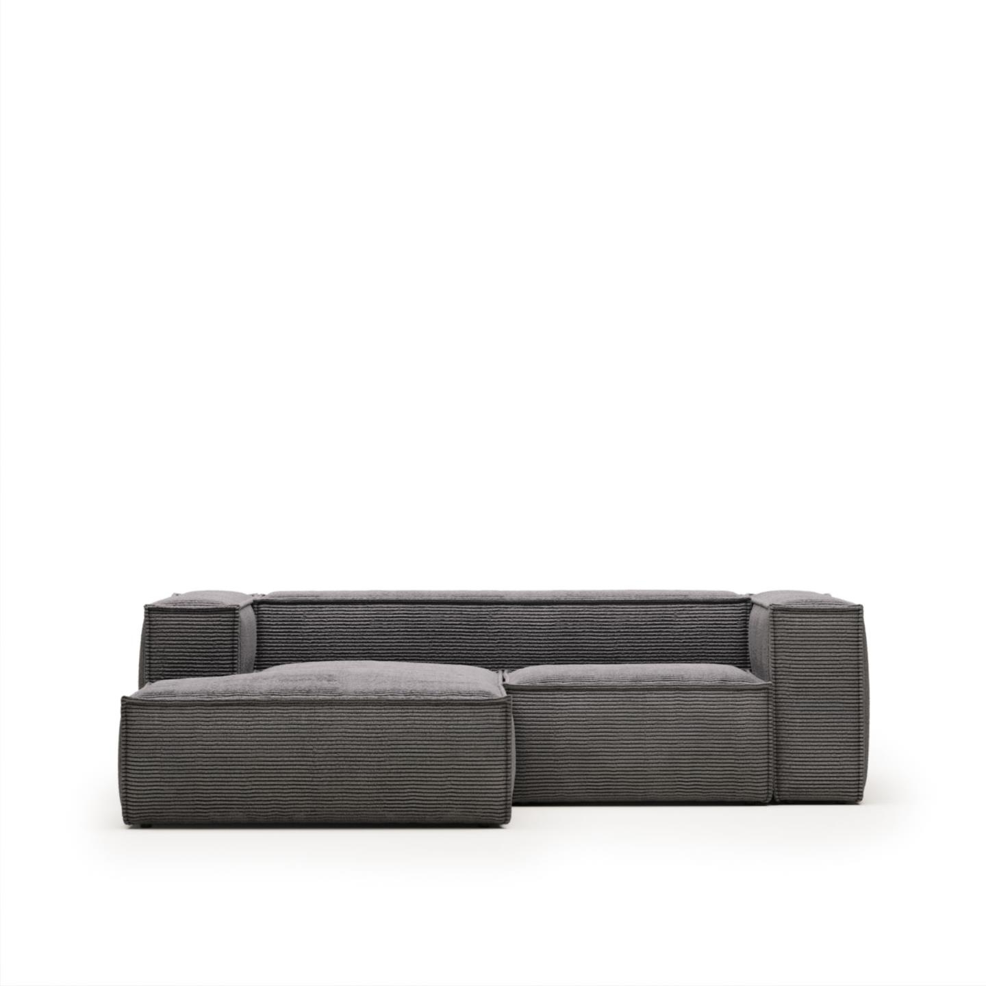 Elegant Venstrevendt Chaiselong Sofa i Grå Fløjl