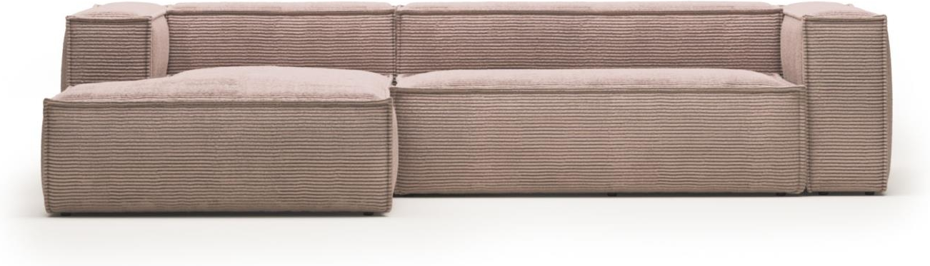 Venstrevendt Chaiselong Sofa i Lyserødt Fløjl - Elegance til Stuen