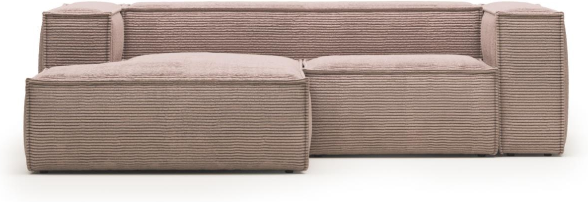 Venstrevendt Chaiselong Sofa i Pink Fløjl - Kave Home