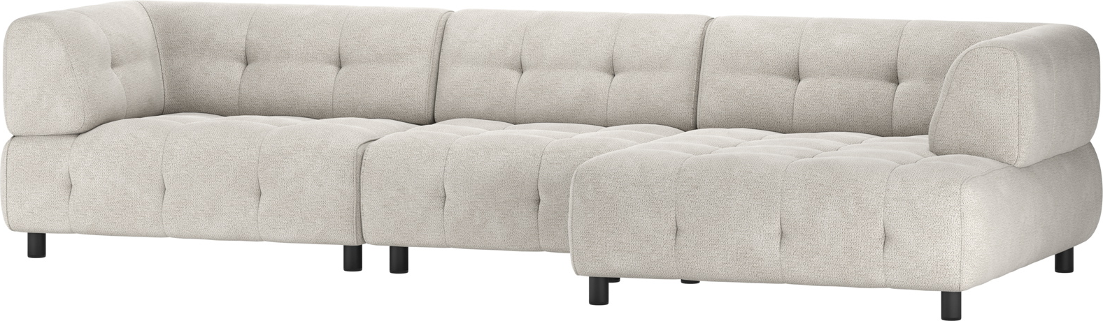 Chaiselong Sofa Woood Louis Højrevendt Lysegrå Chenille L334xb120xh73 Cm