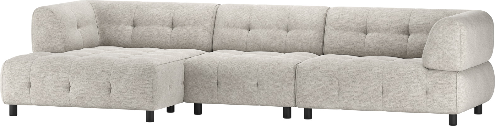 Chaiselong Sofa Woood Louis Venstrevendt Lysegrå Chenille B334 D120 H73 Cm