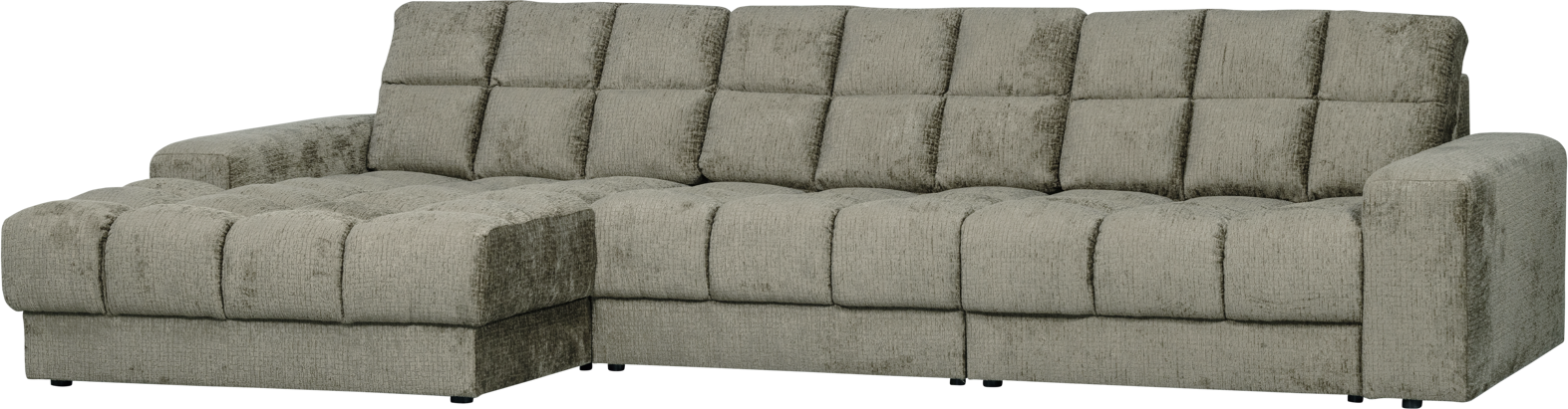 Chaiselong Sofa Woood Second Date i Frost Velour 316x162 cm