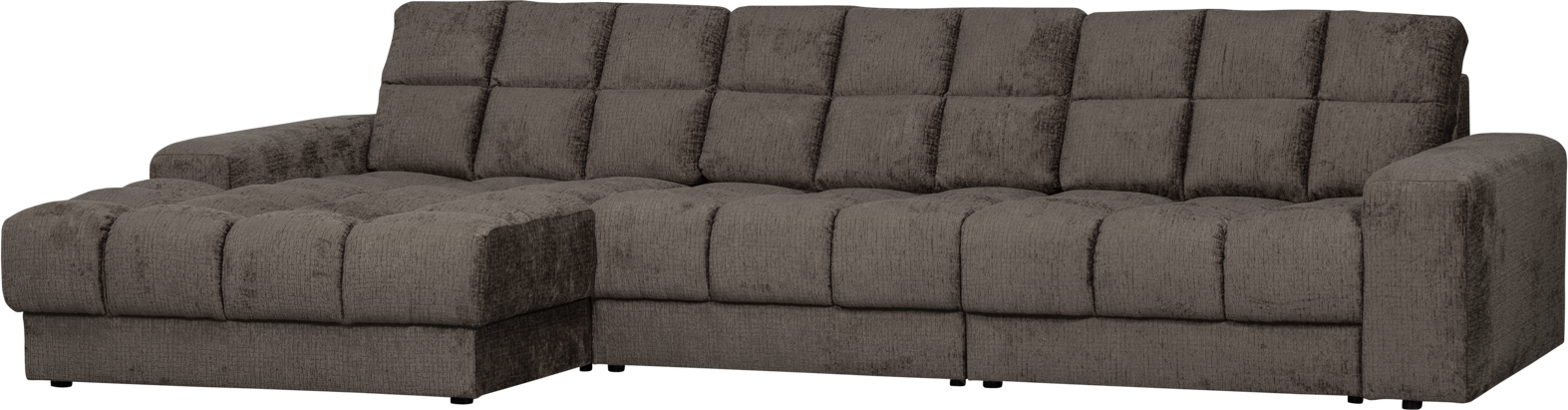 Chaiselong Sofa Woood Second Date i Grå Velour - Venstrevendt