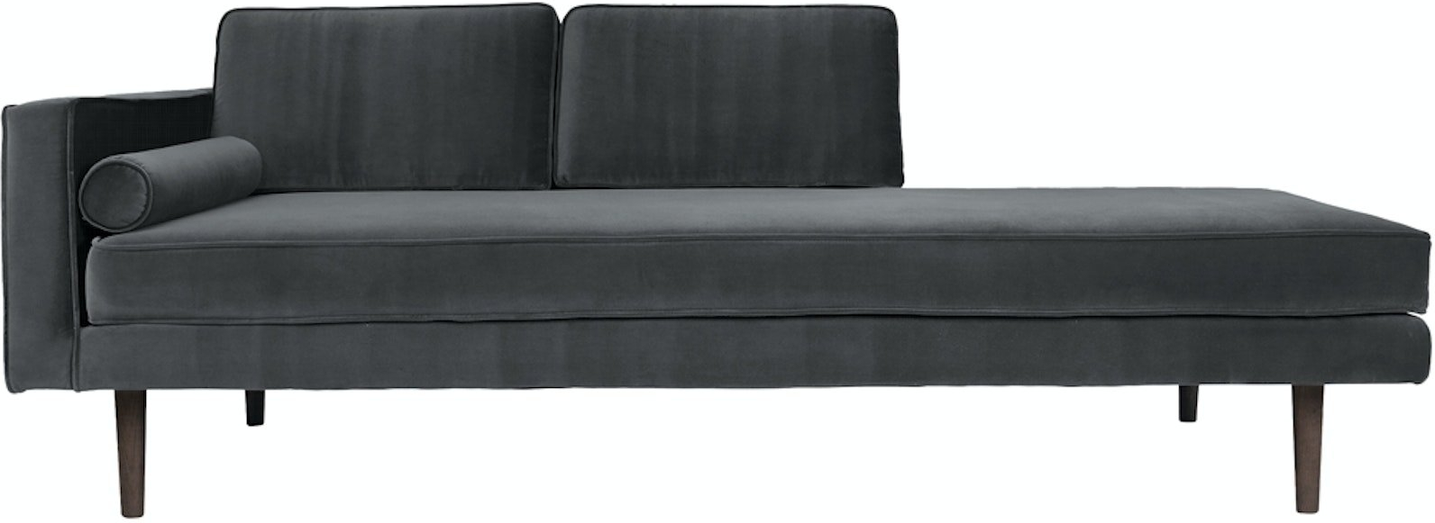 Chaiselongsofa Broste Copenhagen Wind Mat i Sort Velour