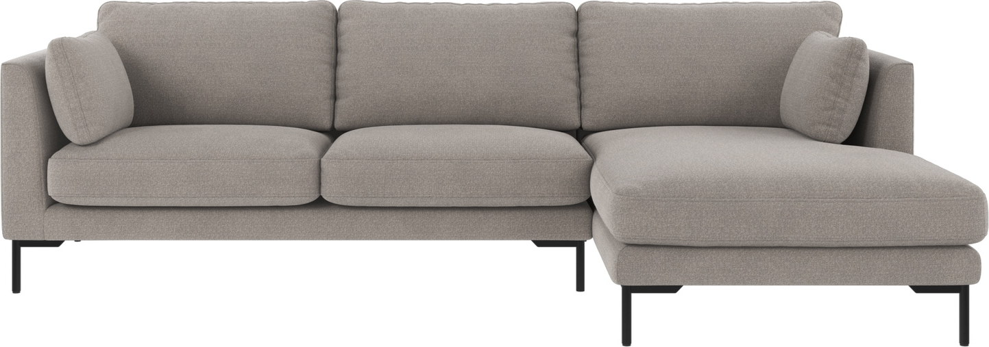 Chaiselongsofa Højrevendt Rowico Corwin Lysegrå Rita-stof 270x160 Cm Med Opbevaring