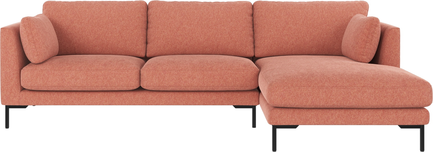 Chaiselongsofa Rowico Corwin Højrevendt - Rød og Sort Stil
