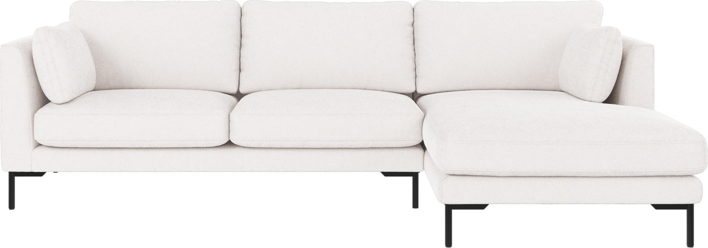 Chaiselongsofa Rowico Corwin Højrevendt 270ã 160 Hvid Sort Bobby