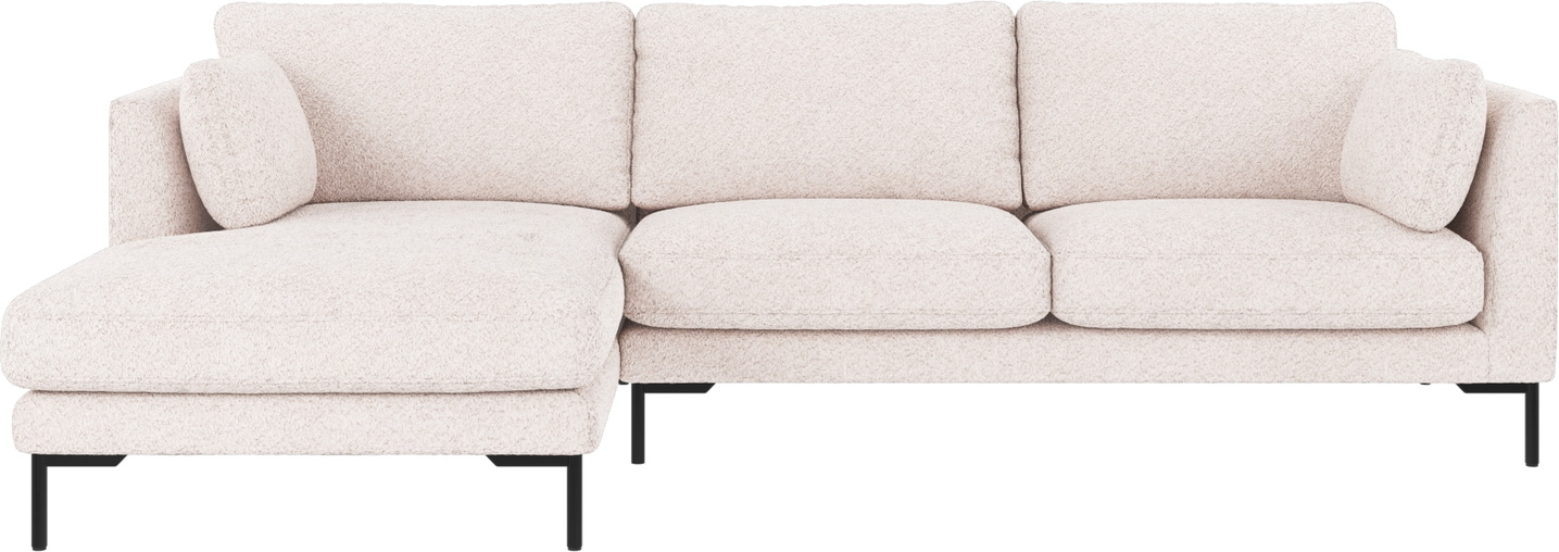 Chaiselongsofa Rowico Corwin Venstrevendt 270x160 Cm Hvid Anna Stof Sorte Metalben