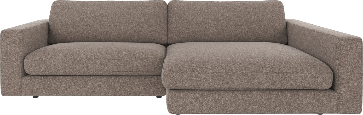Chaiselongsofa Rowico Duncan Højrevendt Mørk Beige 100 Polyester Slidstærk Melange 258ã 150 Cm