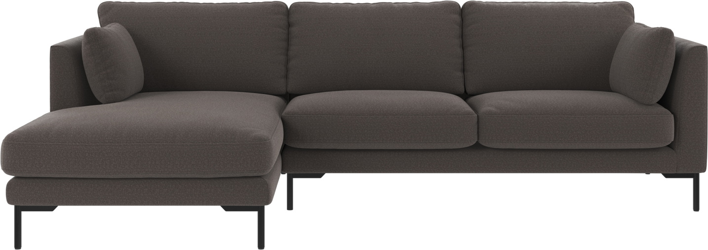 Venstrevendt Chaiselongsofa i Mørkegrå med Metalben