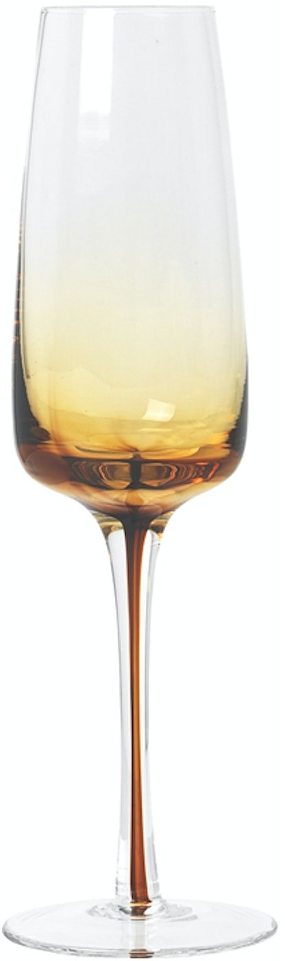 Elegant amber champagneglas fra Broste Copenhagen