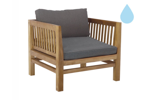 Colorado Teak Dining Sofastol Grå Vandafvisende