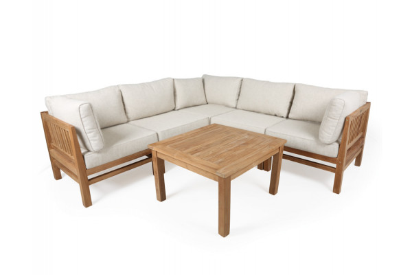 Colorado Teak Modulsæt Hjørne   Andorra Airflow Hynder Beige