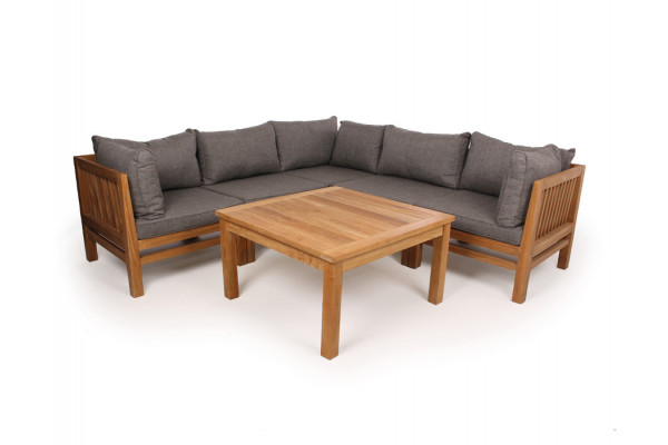 Colorado Teak Modulsæt Hjørne   Andorra Airflow Hynder Grå