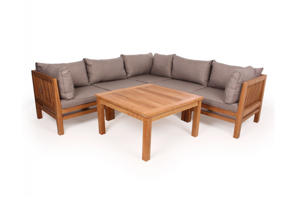 Colorado Teak Modulsæt Hjørne   Andorra Airflow Hynder Sand