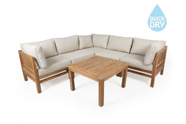 Colorado Teak Modulsæt Hjørne   Aspen Quickdry Hynder