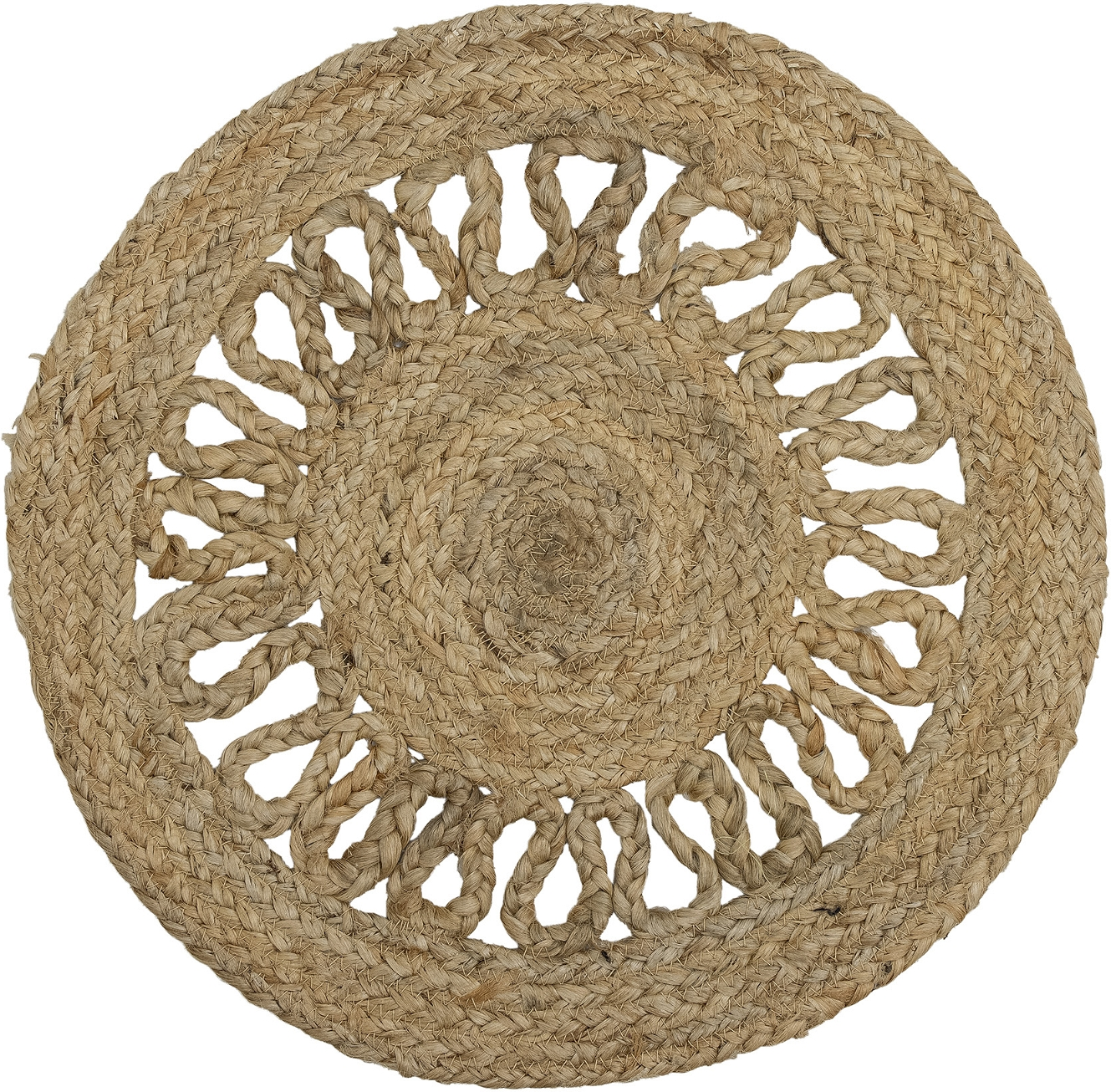 Dækkeserviet Bloomingville Garcia   Jute Natur ø38 Cm  Bordskåner