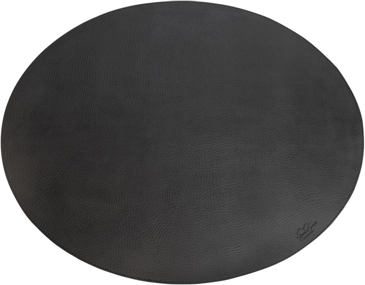 Dækkeserviet House Of Sander Oval Bonded Læder Sort 36   44   Cm
