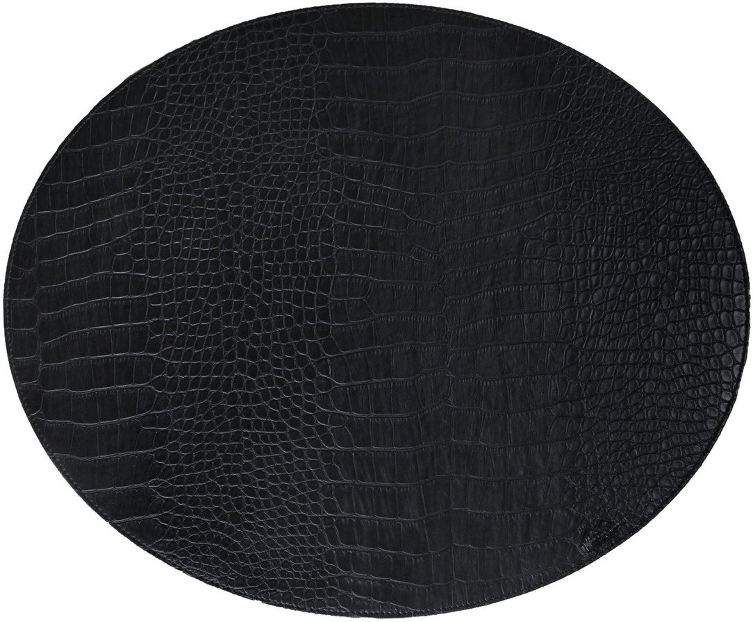 Dækkeserviet House Of Sander Snake Bordskåner Imiteret Læder Sort 36 5x44   Cm