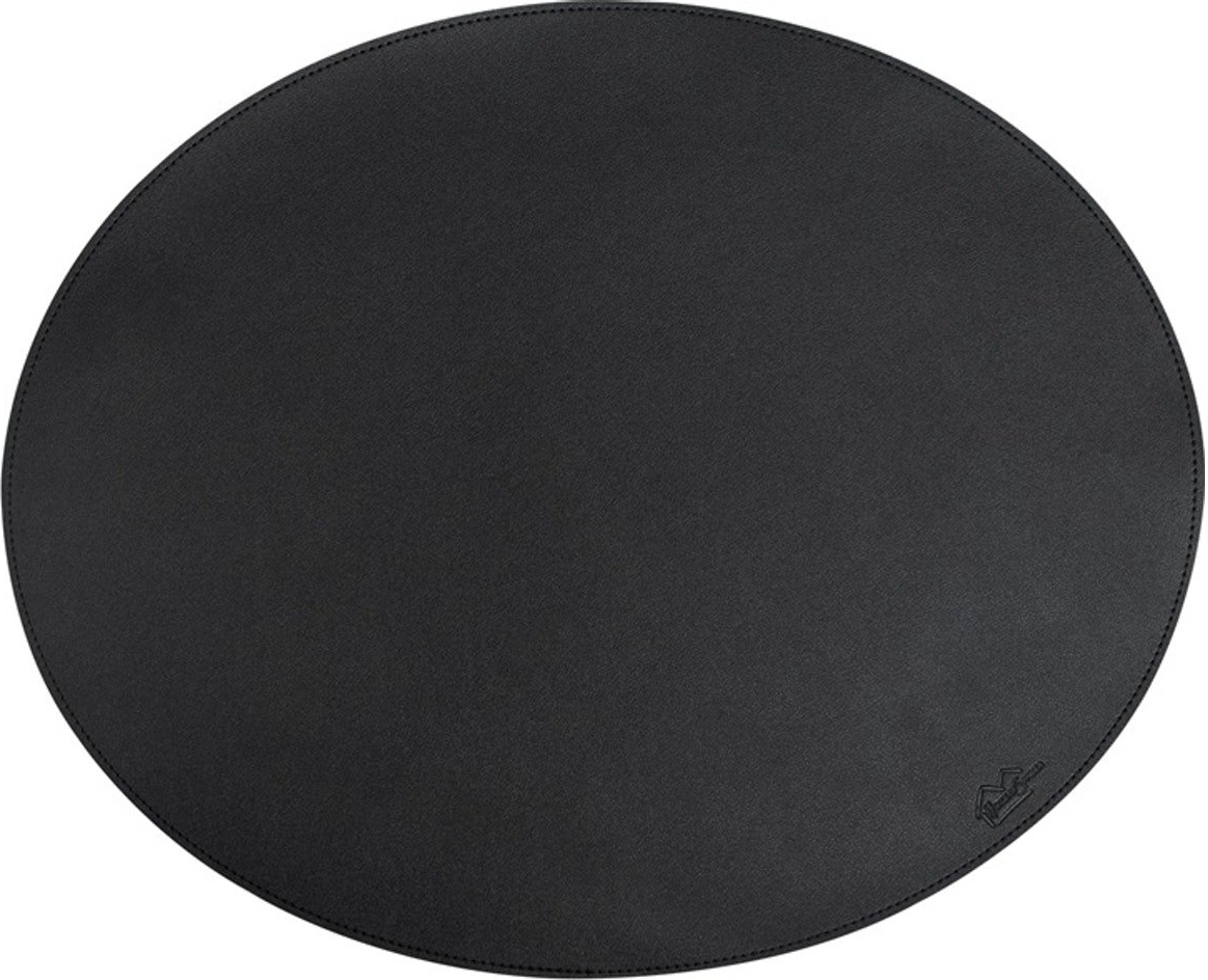 Dækkeserviet Oval House Of Sander Soft Bordmåtte   Sort Pu-læder 36 5x44   Cm
